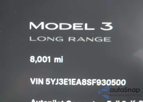 2025 Tesla Model 3 Long Range Rear-Wheel Drive/Standard z USA, uszkodzony, nr VIN 5YJ3E1EA8SF930500